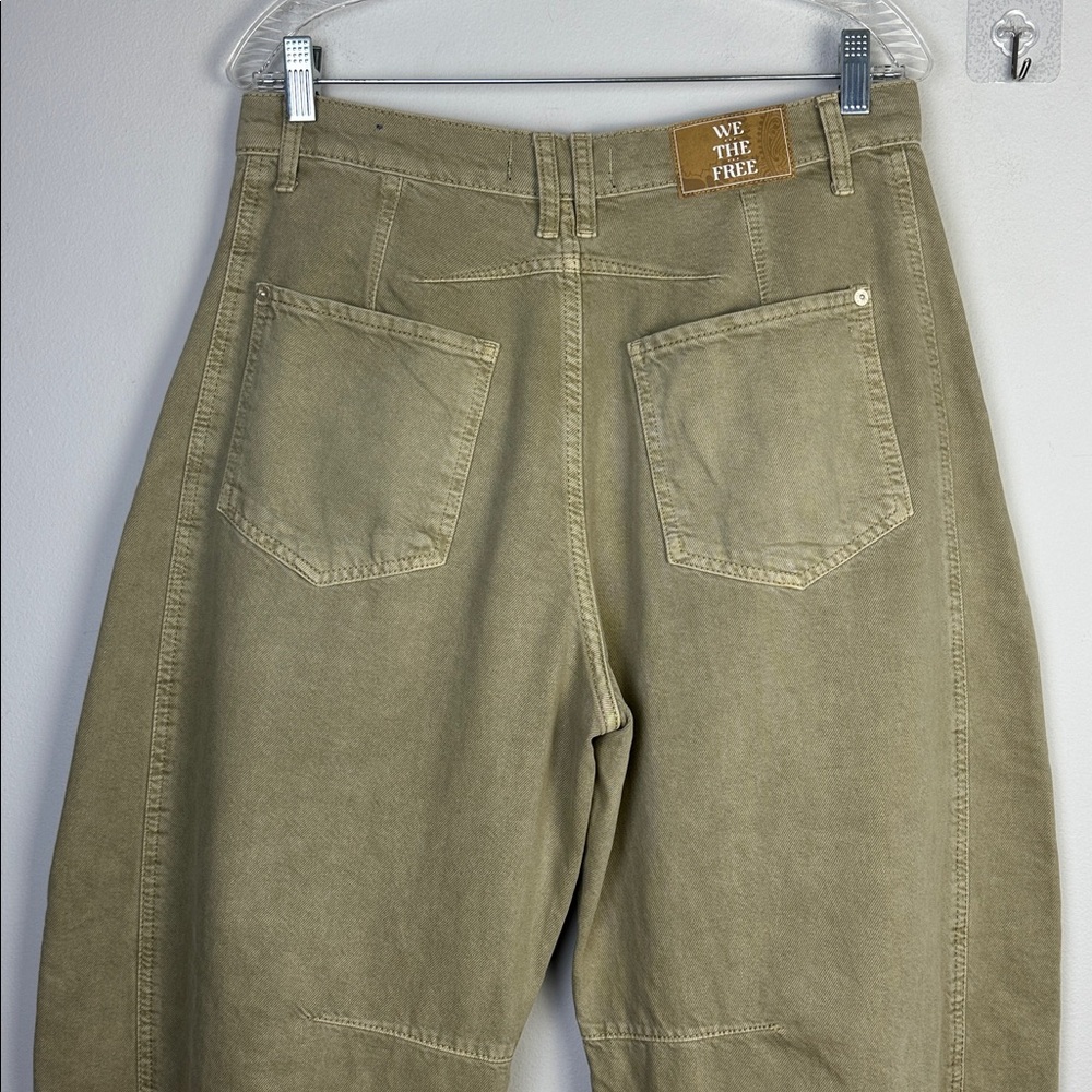 Free People We The Free Good Luck Mid Rise Barrel Jeans Size 30 Cotton Neutral - Picture 10 of 16